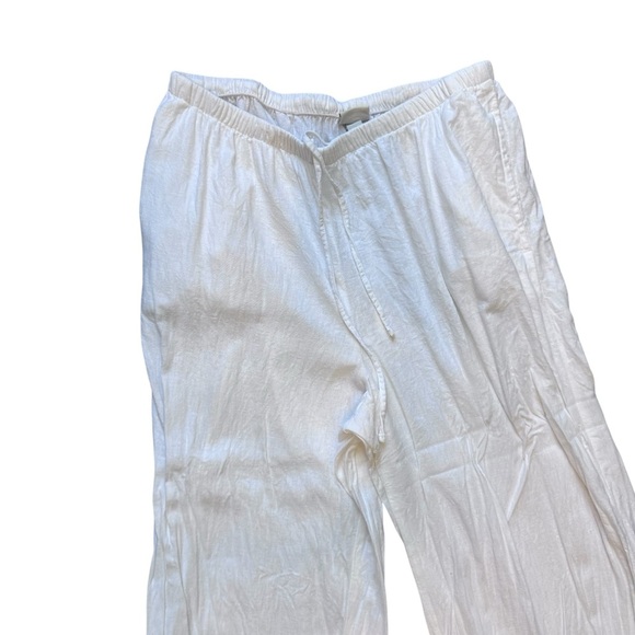 A New Day Woman’s White Mid rise Wide Leg Lightweight Linen Pants Size Medium - Picture 3 of 12